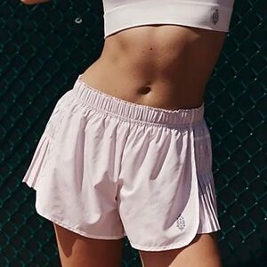 Free People Movement Active Light Rose Wash Easy Tiger Pleated Athletic Shorts